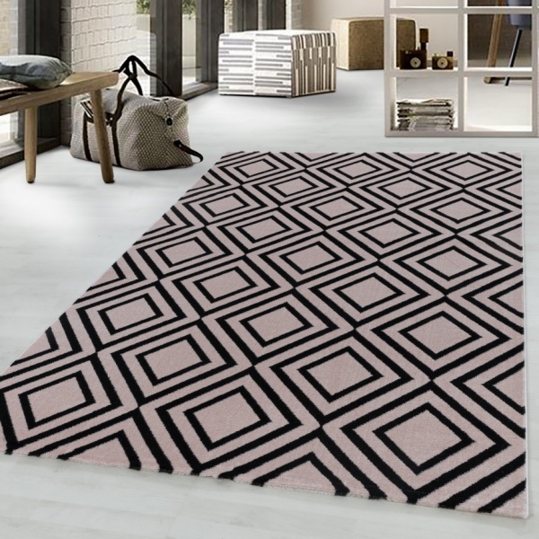 Costa Bohemian Chic Pink Rug